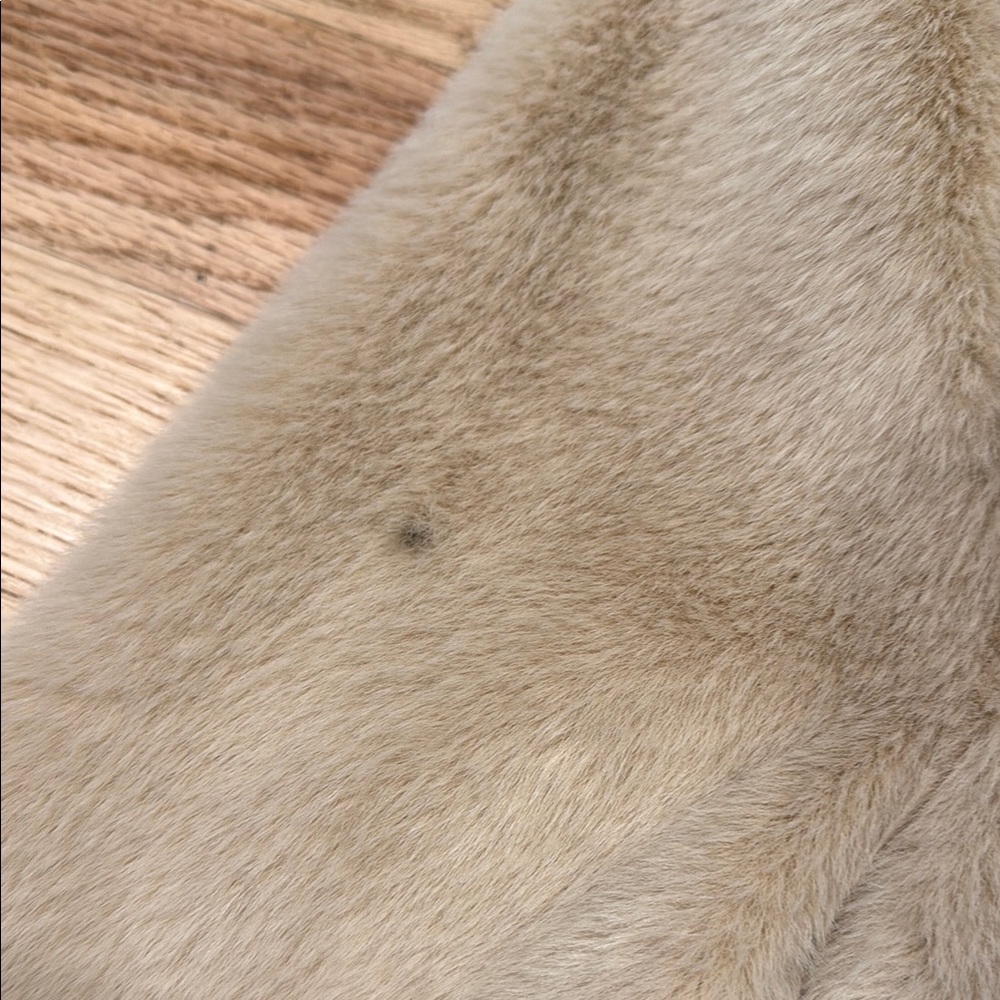 Zara Coat Sherpa Long Tan Teddy with Classic Double-Breasted Design - Picture 4 of 6